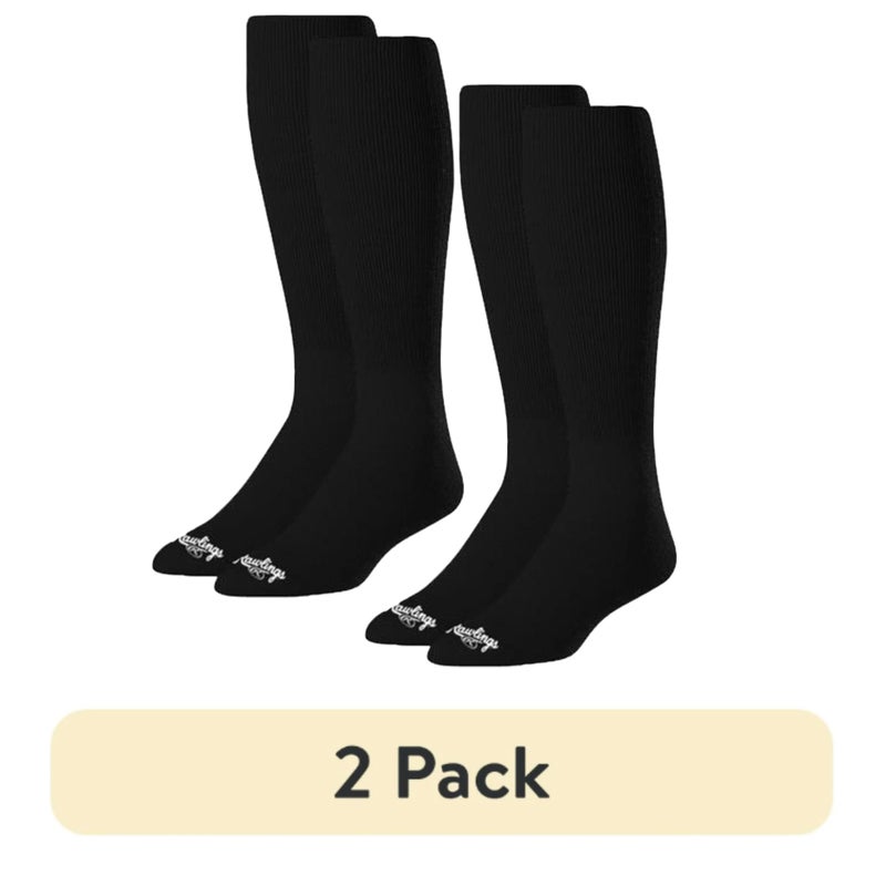 Rawlings Womens Athletic Baseball Socks 2 Pair, Black, Small US - Image 2